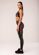 Legging fitness feminina estampada neon euphoric printed